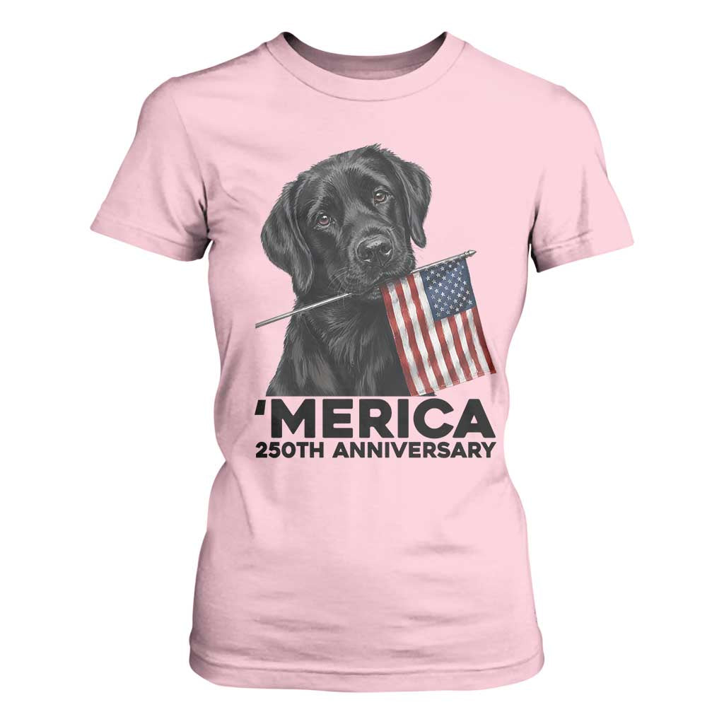 Patriotic Labrador Retriever T Shirt For Women America 250th Anniversary Gift TS12 Light Pink Print Your Wear
