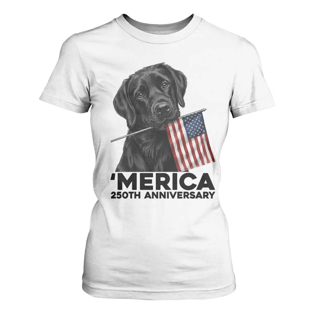 Patriotic Labrador Retriever T Shirt For Women America 250th Anniversary Gift TS12 White Print Your Wear