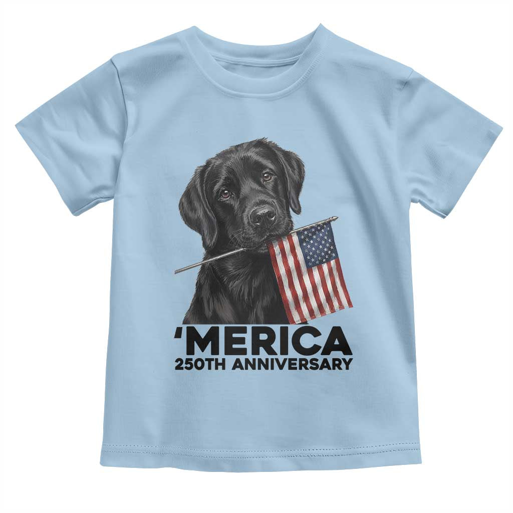 Patriotic Labrador Retriever Toddler T Shirt America 250th Anniversary Gift TS12 Light Blue Print Your Wear