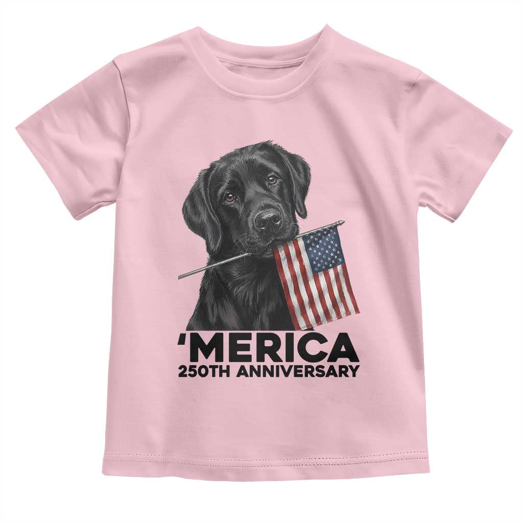 Patriotic Labrador Retriever Toddler T Shirt America 250th Anniversary Gift TS12 Light Pink Print Your Wear