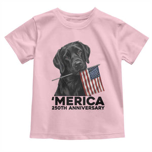 Patriotic Labrador Retriever Toddler T Shirt America 250th Anniversary Gift TS12 Light Pink Print Your Wear