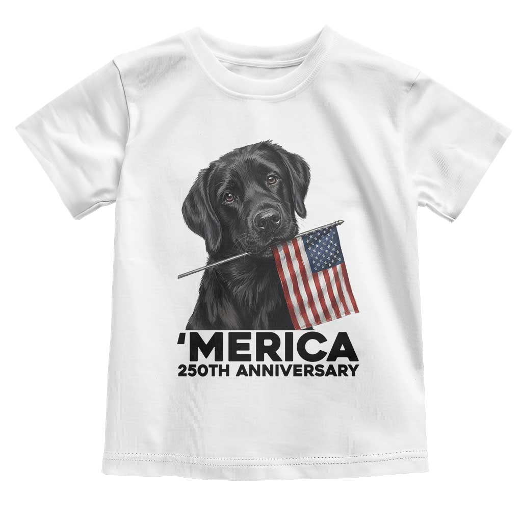 Patriotic Labrador Retriever Toddler T Shirt America 250th Anniversary Gift TS12 White Print Your Wear
