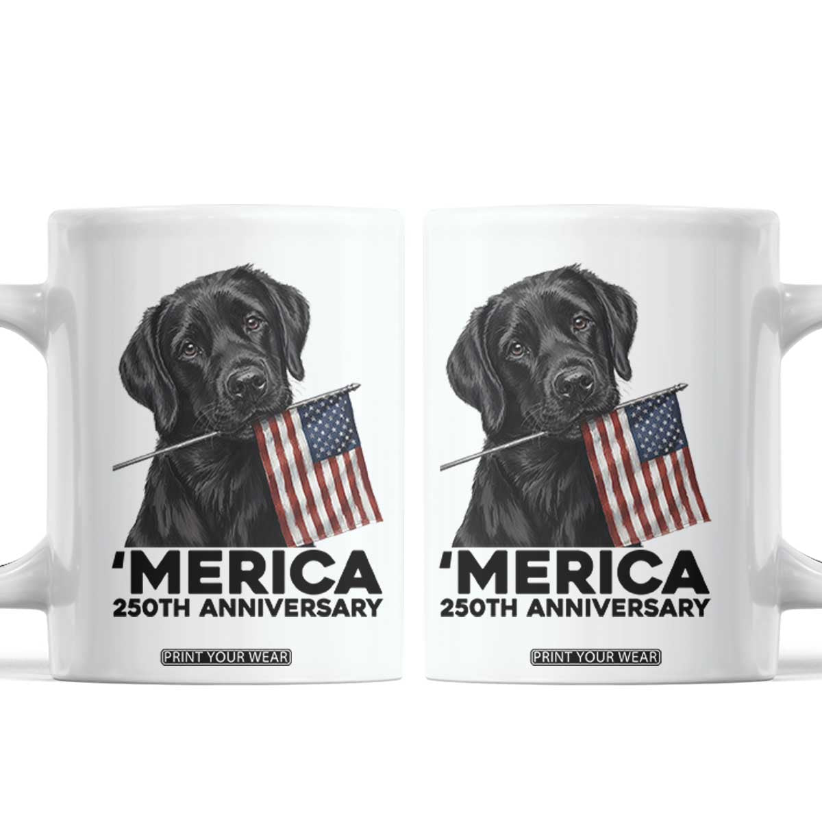 Patriotic Labrador Retriever Coffee Mug America 250th Anniversary Gift TS12 White Print Your Wear