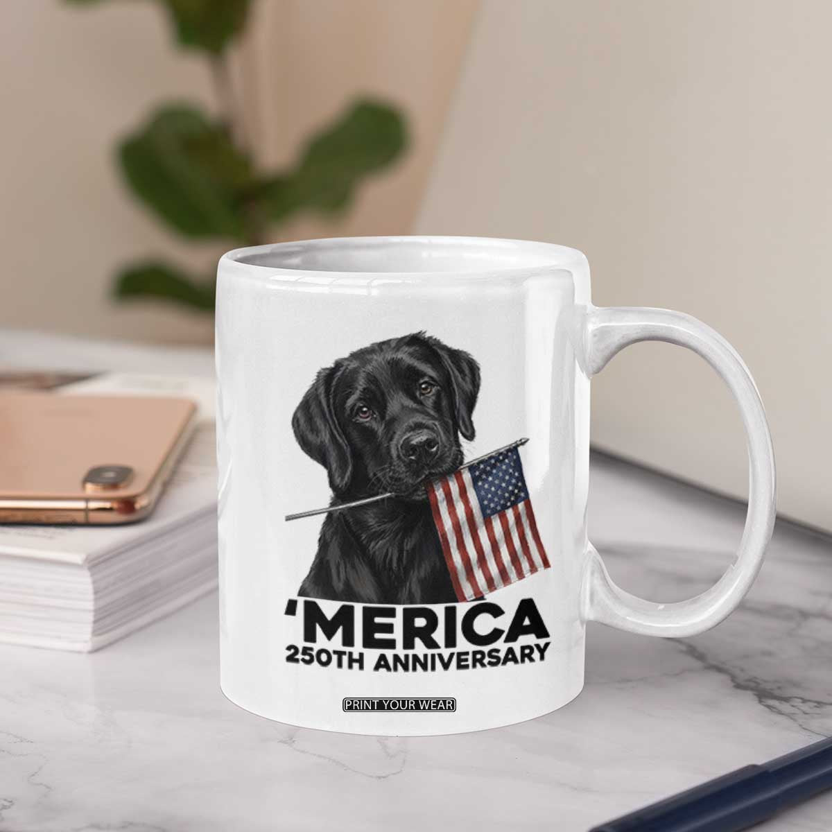 Patriotic Labrador Retriever Coffee Mug America 250th Anniversary Gift TS12 Print Your Wear