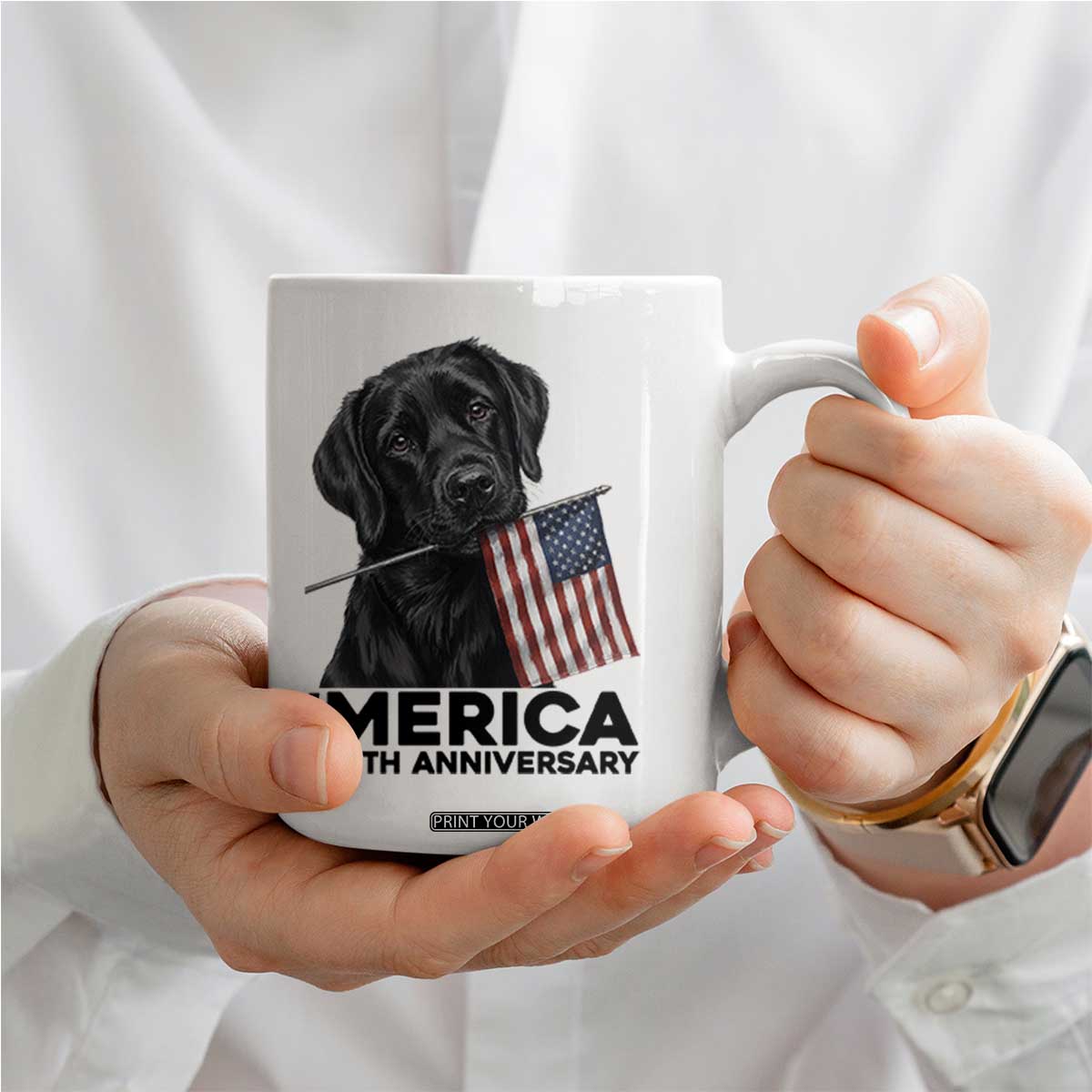 Patriotic Labrador Retriever Coffee Mug America 250th Anniversary Gift TS12 Print Your Wear
