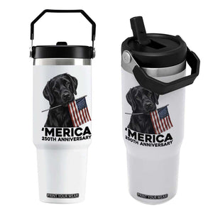 Patriotic Labrador Retriever Flip Straw Tumbler America 250th Anniversary Gift TS12 One Size: 30 oz White Print Your Wear