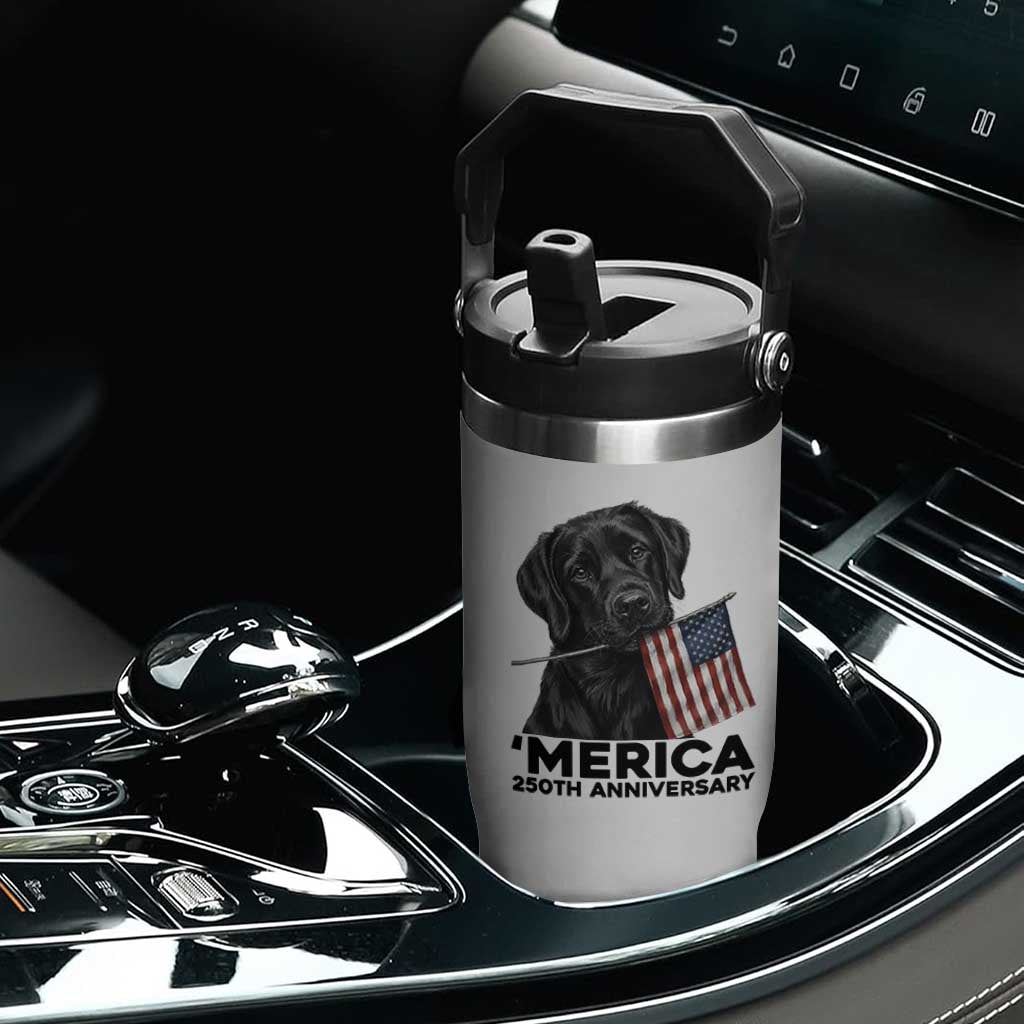 Patriotic Labrador Retriever Flip Straw Tumbler America 250th Anniversary Gift TS12 Print Your Wear