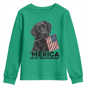 Patriotic Labrador Retriever Youth Sweatshirt America 250th Anniversary Gift TS12 Irish Green Print Your Wear