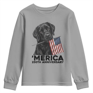 Patriotic Labrador Retriever Youth Sweatshirt America 250th Anniversary Gift TS12 Sport Gray Print Your Wear