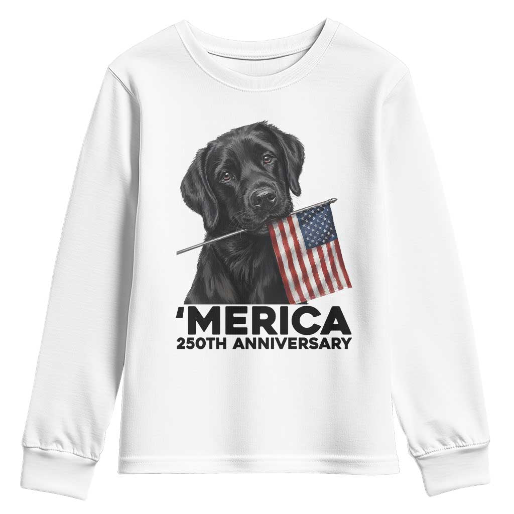 Patriotic Labrador Retriever Youth Sweatshirt America 250th Anniversary Gift TS12 White Print Your Wear