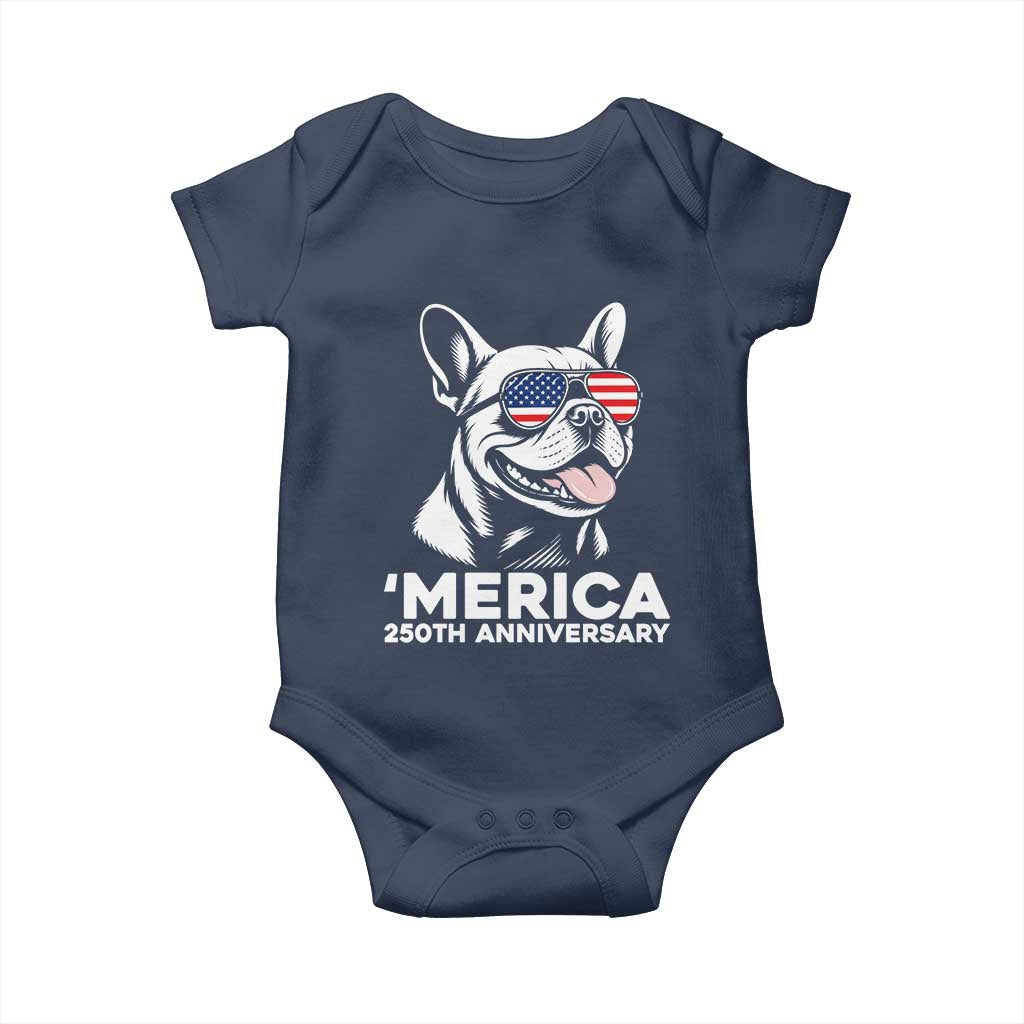 Merica French Bulldog Lover Baby Onesie 250th Anniversary Gift TS12 Navy Print Your Wear