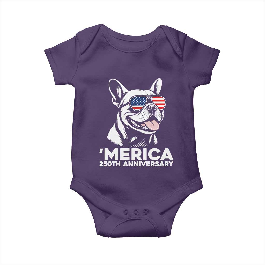 Merica French Bulldog Lover Baby Onesie 250th Anniversary Gift TS12 Purple Print Your Wear