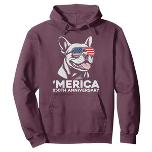 Merica French Bulldog Lover Hoodie 250th Anniversary Gift TS12 Maroon Print Your Wear