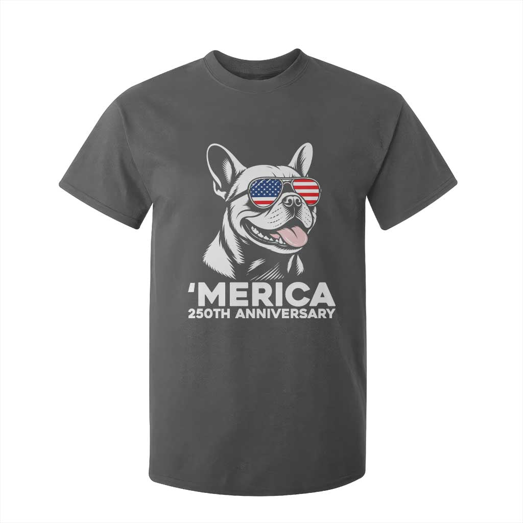 Merica French Bulldog Lover T Shirt For Kid 250th Anniversary Gift TS12 Dark Heather Print Your Wear