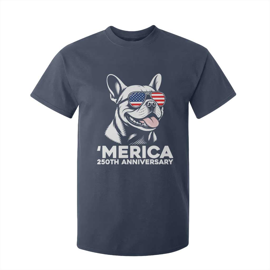 Merica French Bulldog Lover T Shirt For Kid 250th Anniversary Gift TS12 Navy Print Your Wear