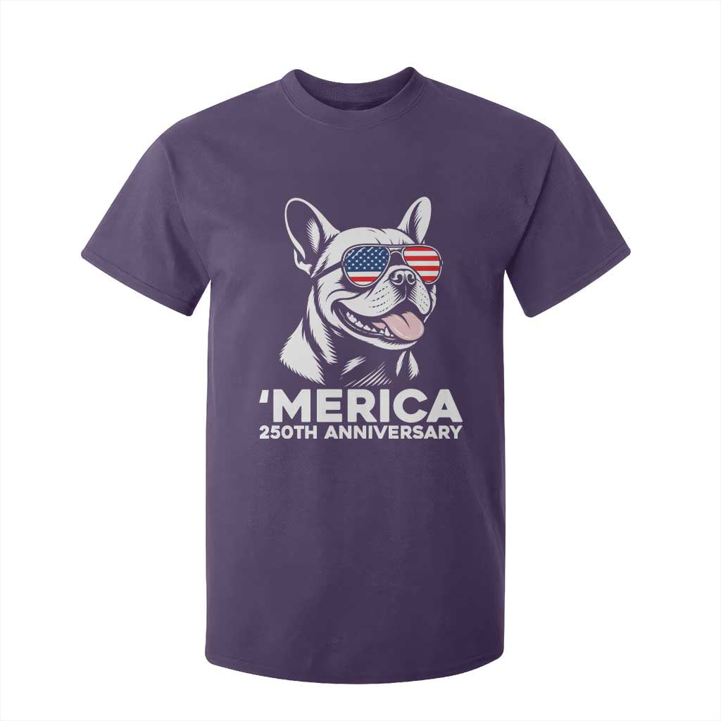 Merica French Bulldog Lover T Shirt For Kid 250th Anniversary Gift TS12 Purple Print Your Wear