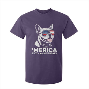 Merica French Bulldog Lover T Shirt For Kid 250th Anniversary Gift TS12 Purple Print Your Wear