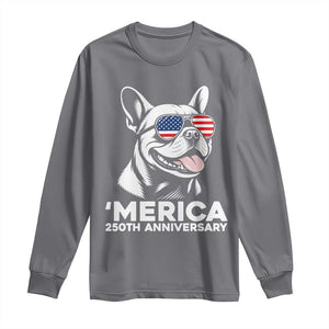 Merica French Bulldog Lover Long Sleeve Shirt 250th Anniversary Gift TS12 Charcoal Print Your Wear