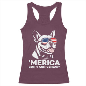 Merica French Bulldog Lover Racerback Tank Top 250th Anniversary Gift TS12 Maroon Print Your Wear