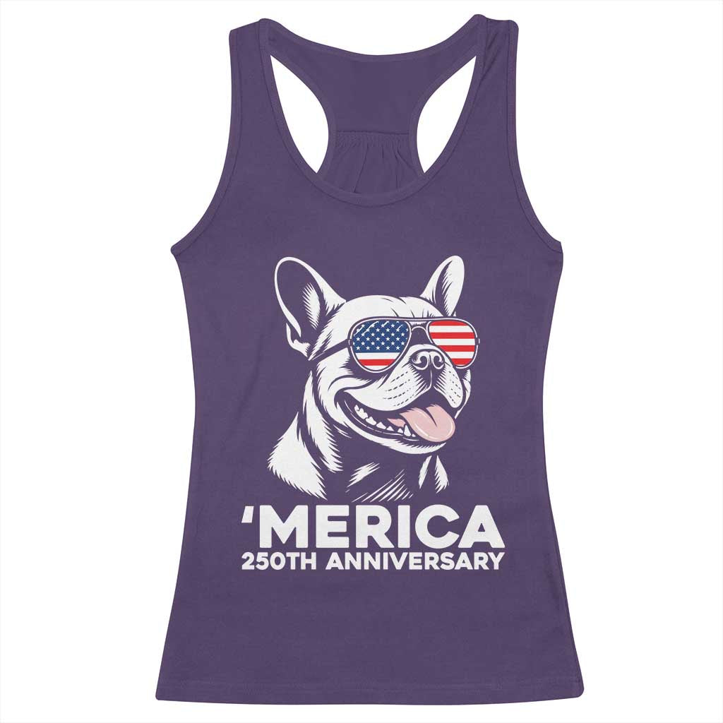 Merica French Bulldog Lover Racerback Tank Top 250th Anniversary Gift TS12 Purple Print Your Wear