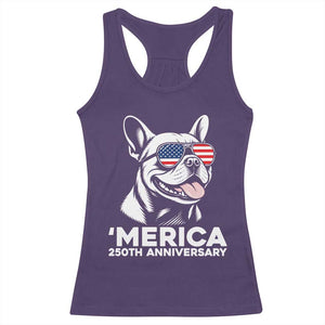 Merica French Bulldog Lover Racerback Tank Top 250th Anniversary Gift TS12 Purple Print Your Wear