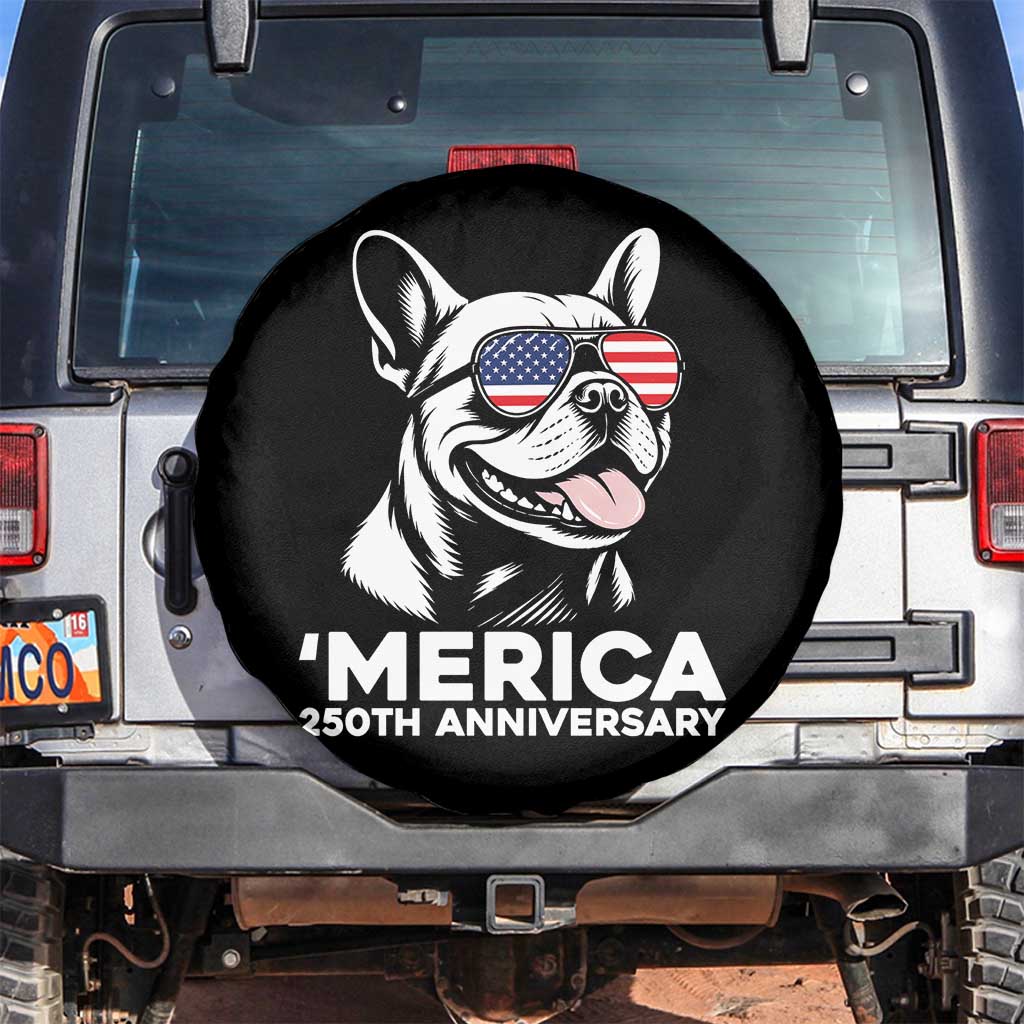 Merica French Bulldog Lover Spare Tire Cover 250th Anniversary Gift TS12 No hole Black Print Your Wear
