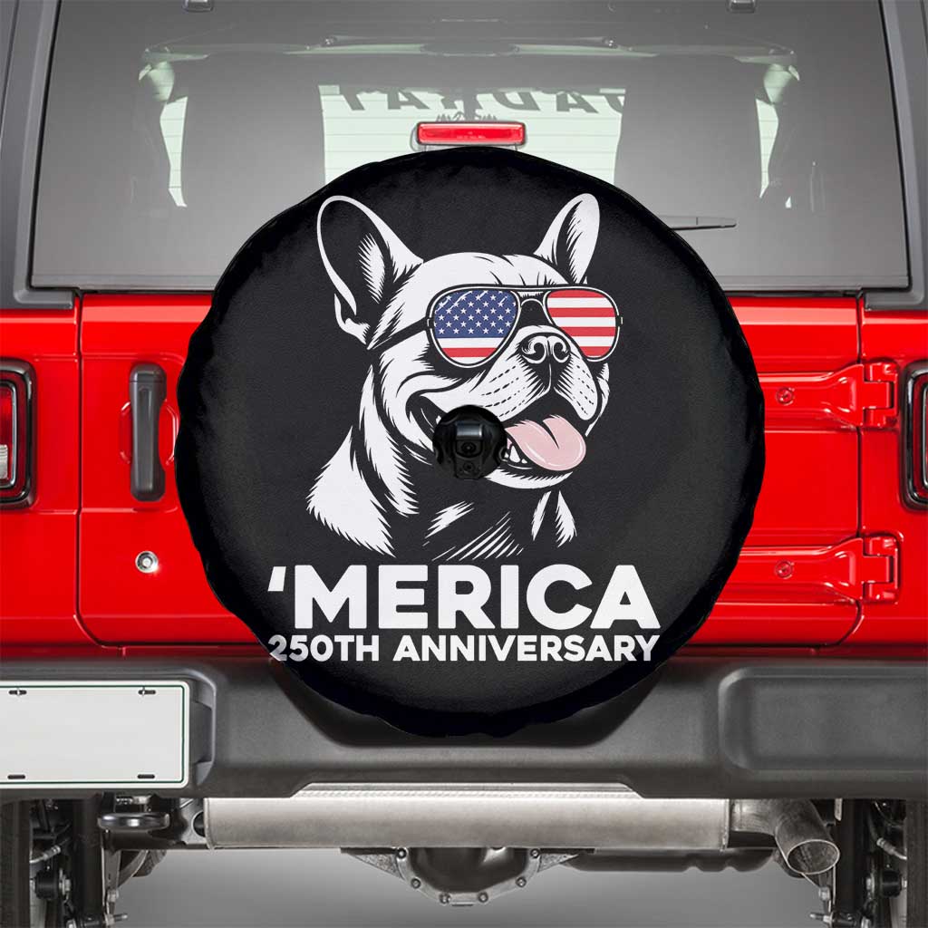 Merica French Bulldog Lover Spare Tire Cover 250th Anniversary Gift TS12 Black Print Your Wear