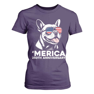 Merica French Bulldog Lover T Shirt For Women 250th Anniversary Gift TS12 Purple Print Your Wear