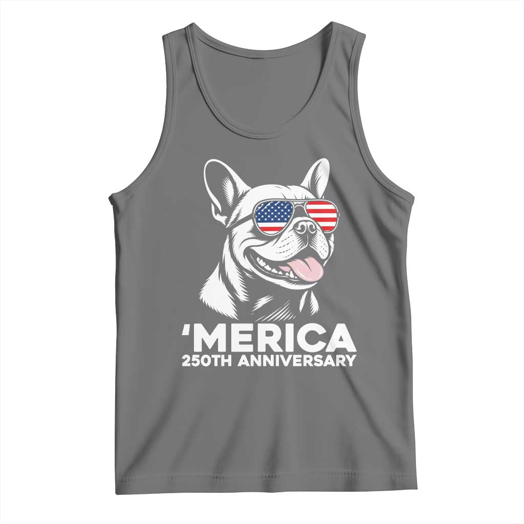 Merica French Bulldog Lover Tank Top 250th Anniversary Gift TS12 Black Heather Print Your Wear