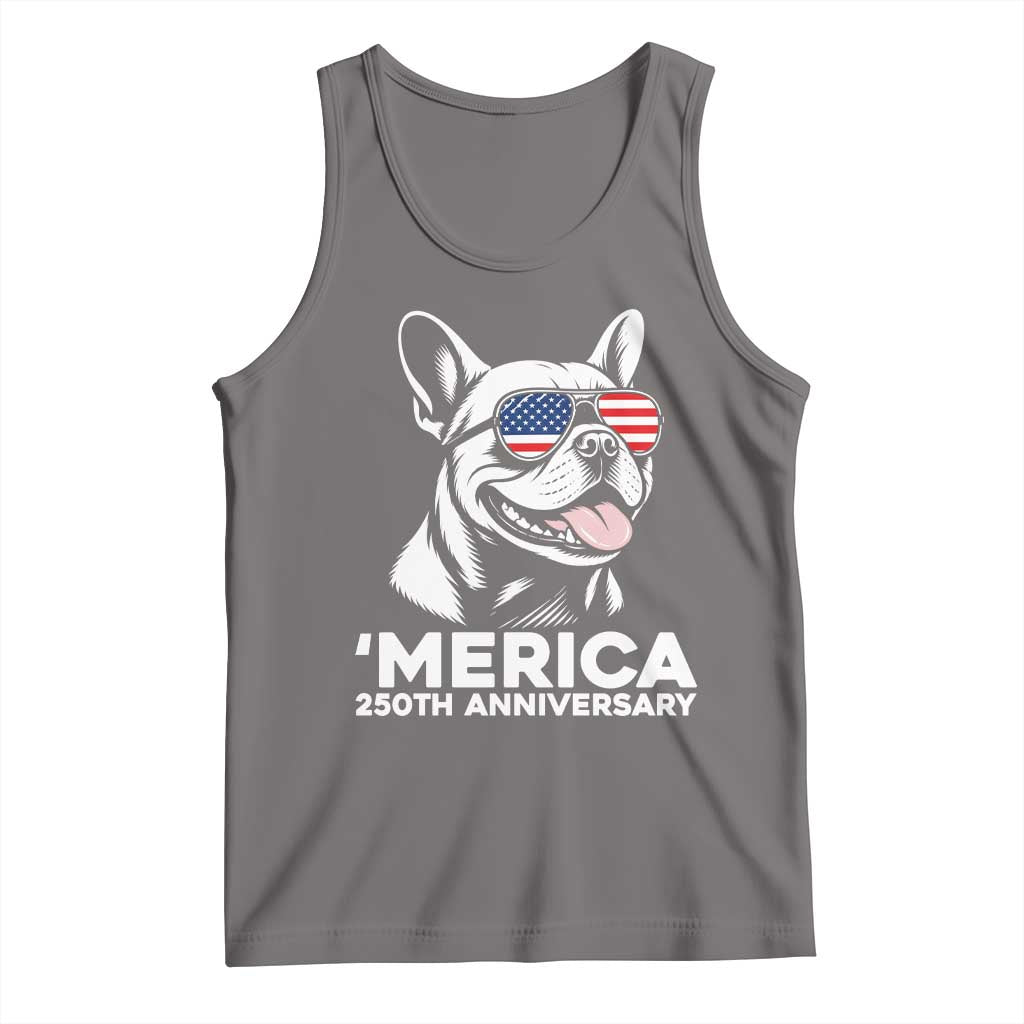 Merica French Bulldog Lover Tank Top 250th Anniversary Gift TS12 Deep Heather Print Your Wear