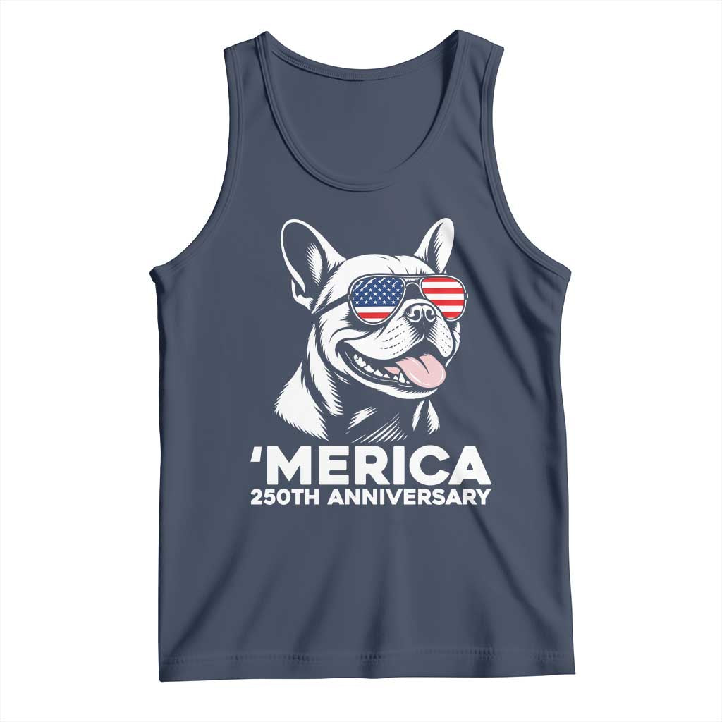 Merica French Bulldog Lover Tank Top 250th Anniversary Gift TS12 Navy Print Your Wear
