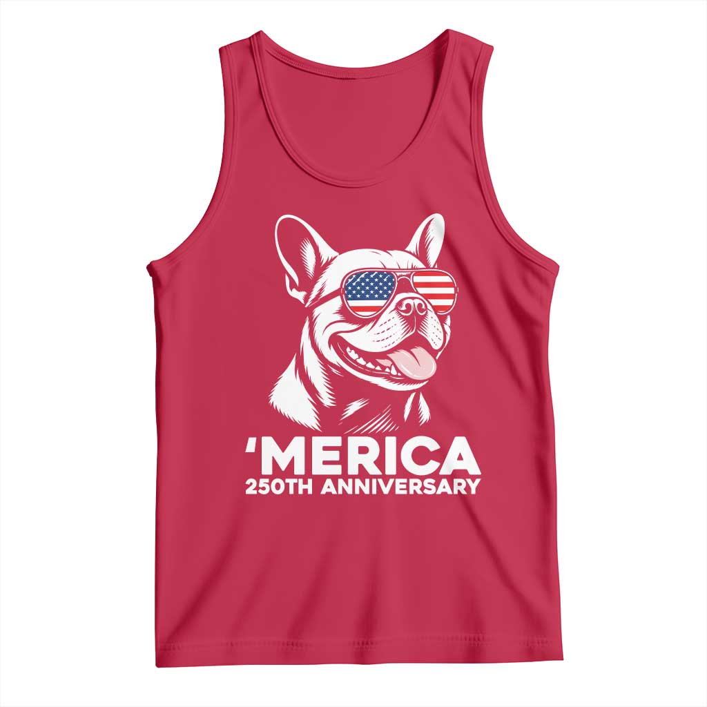 Merica French Bulldog Lover Tank Top 250th Anniversary Gift TS12 Red Print Your Wear