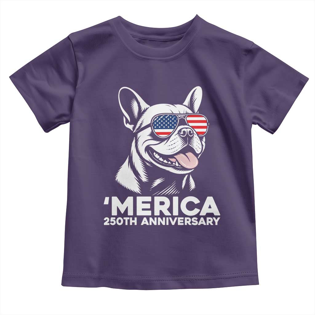 Merica French Bulldog Lover Toddler T Shirt 250th Anniversary Gift TS12 Purple Print Your Wear