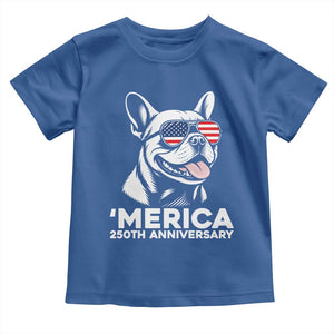 Merica French Bulldog Lover Toddler T Shirt 250th Anniversary Gift TS12 Royal Blue Print Your Wear
