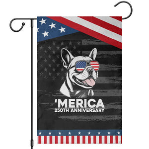 Merica French Bulldog Lover Patriotic Garden Flag 250th Anniversary Gift TS12 Distressed Black Blue Print Your Wear