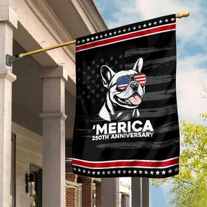 Merica French Bulldog Lover Patriotic Garden Flag 250th Anniversary Gift TS12 Distressed Black Red Print Your Wear