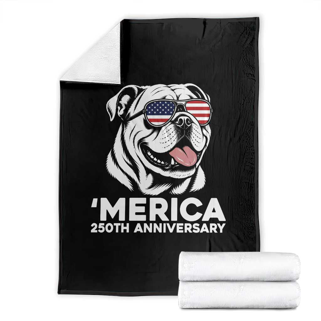 Merica English Bulldog Lover Throw Blanket 250th Anniversary Gift TS12 Black Print Your Wear