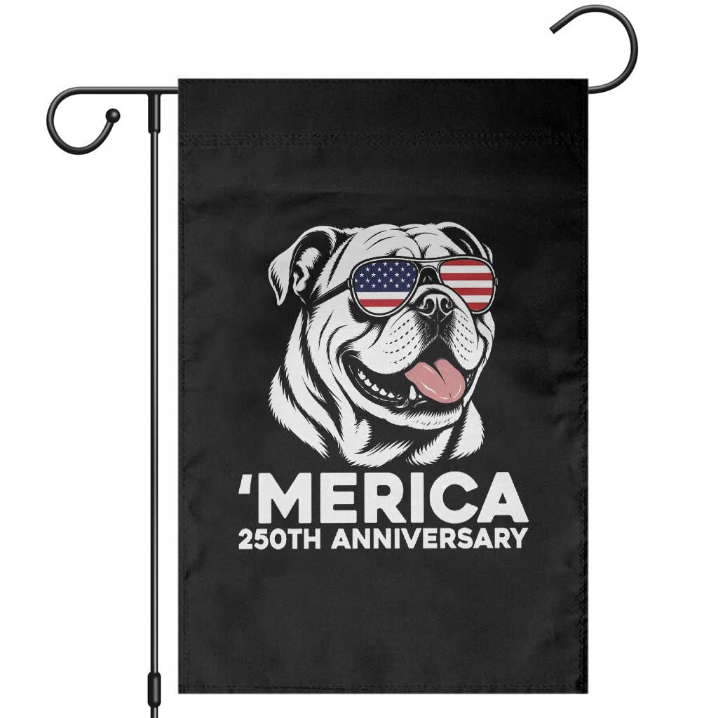 Merica English Bulldog Lover Garden Flag 250th Anniversary Gift TS12 Black Print Your Wear