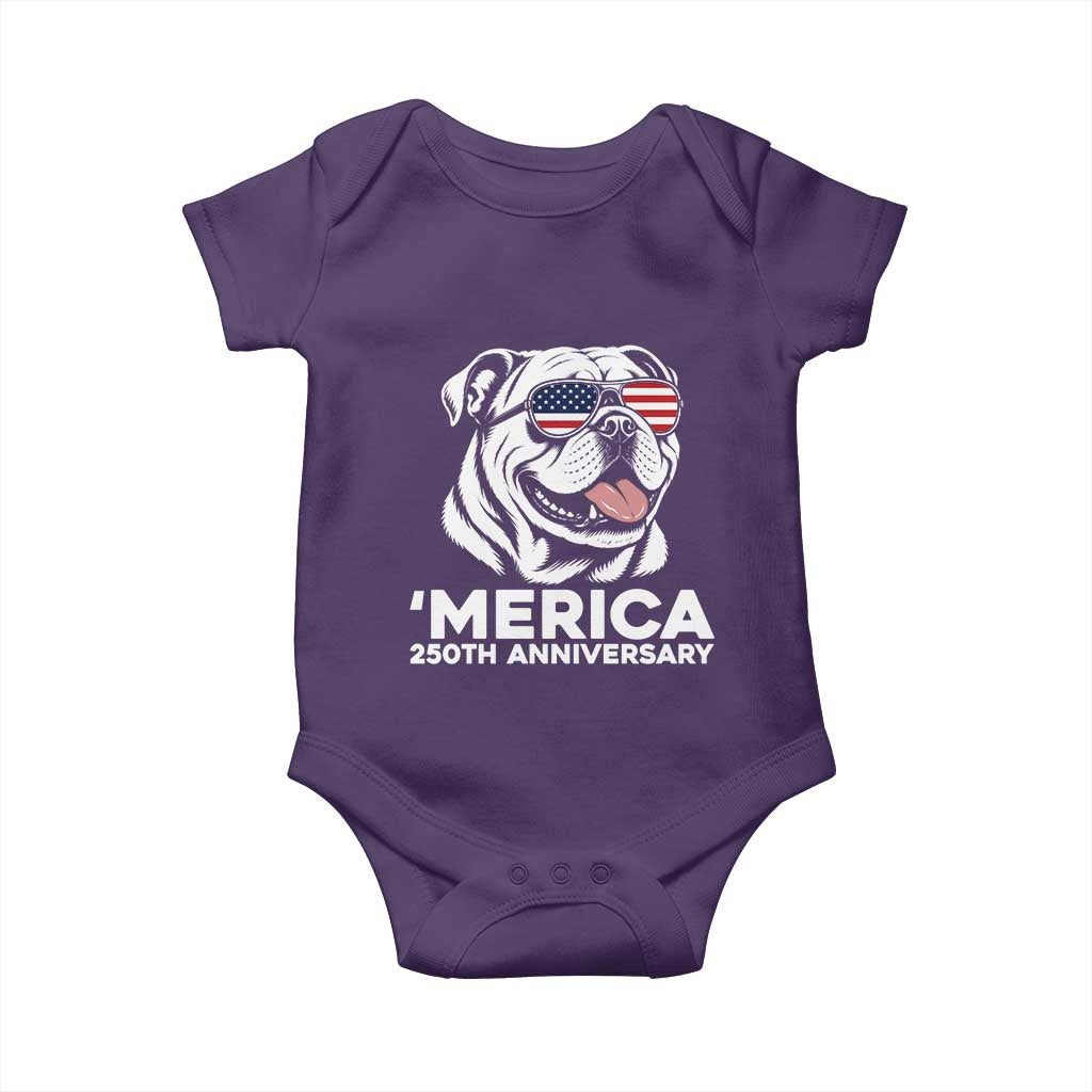 Merica English Bulldog Lover Baby Onesie 250th Anniversary Gift TS12 Purple Print Your Wear