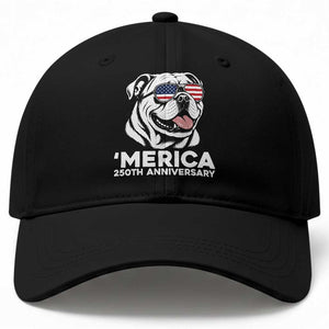 Merica English Bulldog Lover Baseball Cap 250th Anniversary Gift TS12 Print Your Wear