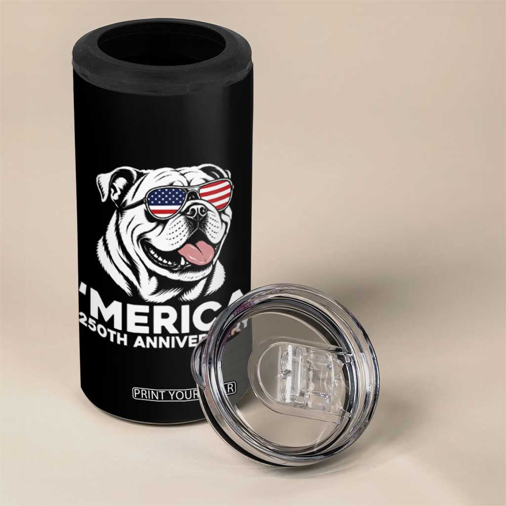 Merica English Bulldog Lover 4 in 1 Can Cooler Tumbler 250th Anniversary Gift TS12 Print Your Wear