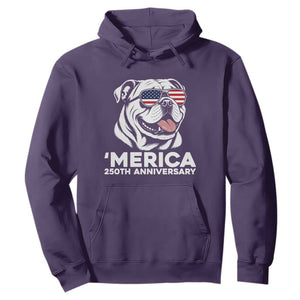 Merica English Bulldog Lover Hoodie 250th Anniversary Gift TS12 Purple Print Your Wear