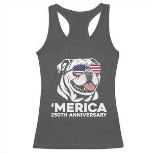 Merica English Bulldog Lover Racerback Tank Top 250th Anniversary Gift TS12 Dark Heather Print Your Wear