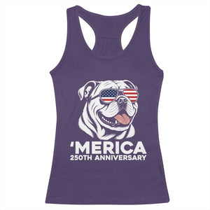 Merica English Bulldog Lover Racerback Tank Top 250th Anniversary Gift TS12 Purple Print Your Wear