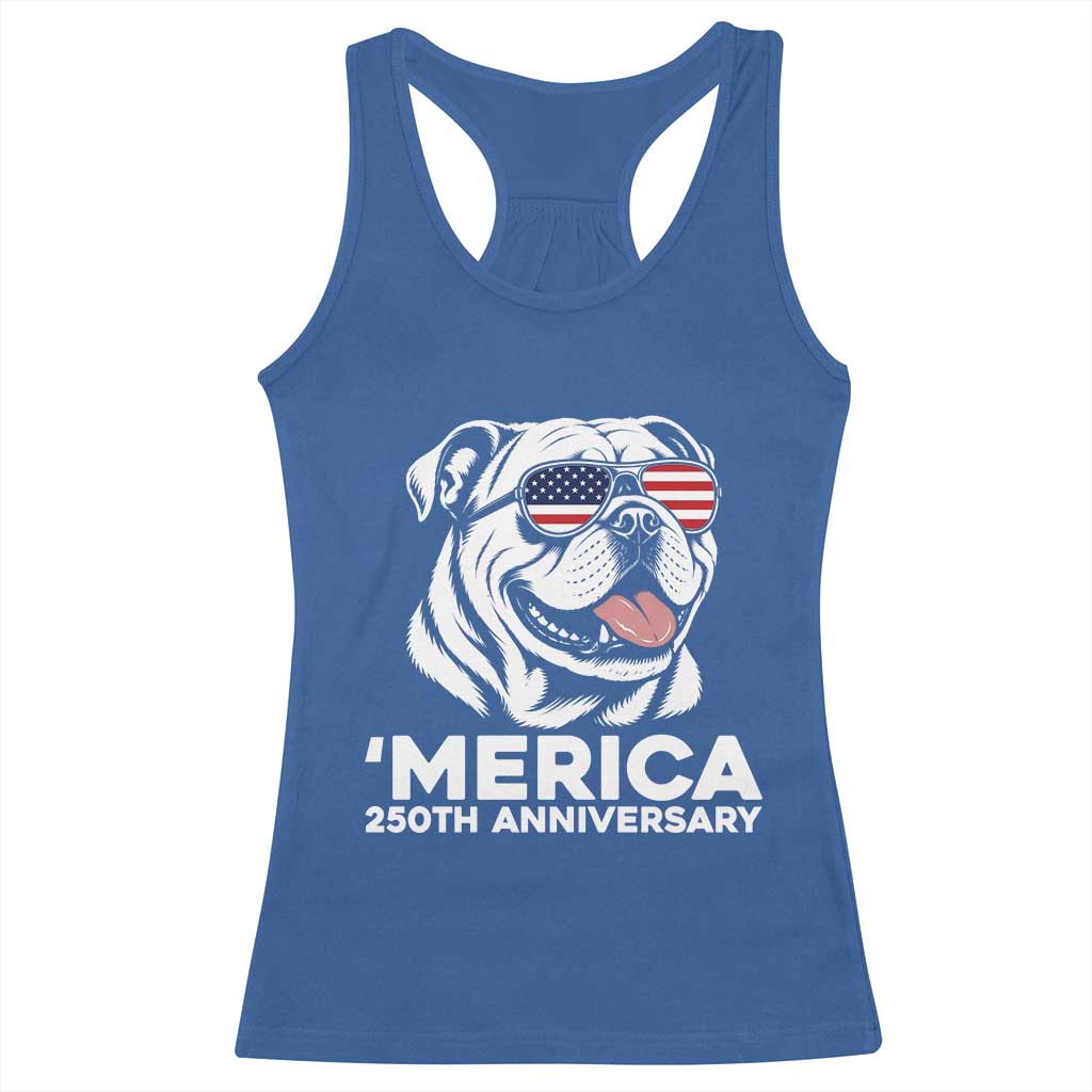 Merica English Bulldog Lover Racerback Tank Top 250th Anniversary Gift TS12 Royal Blue Print Your Wear