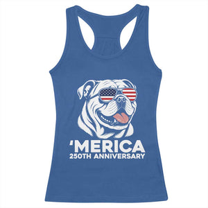 Merica English Bulldog Lover Racerback Tank Top 250th Anniversary Gift TS12 Royal Blue Print Your Wear