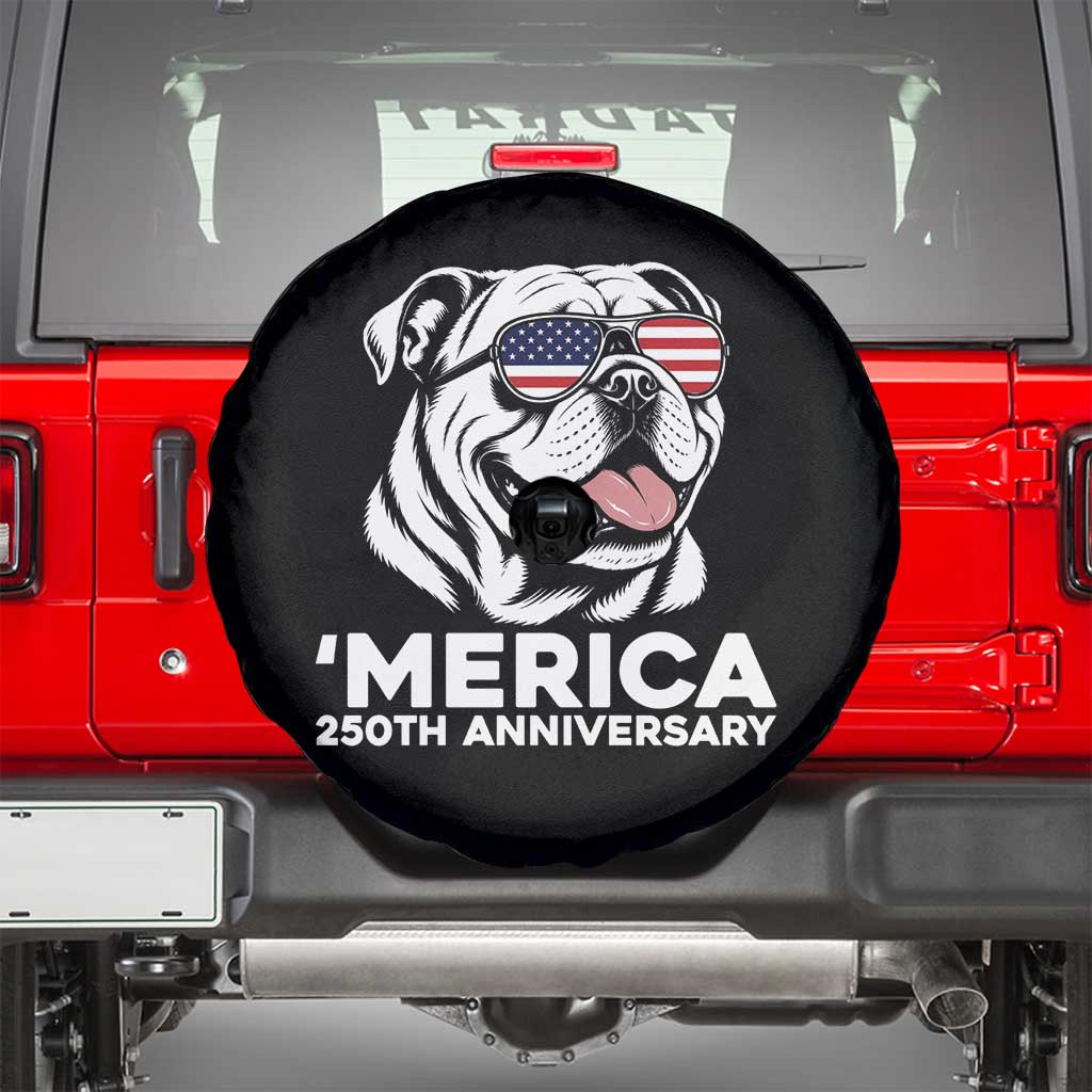 Merica English Bulldog Lover Spare Tire Cover 250th Anniversary Gift TS12 Black Print Your Wear
