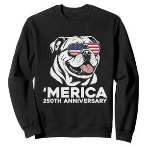 Merica English Bulldog Lover Sweatshirt 250th Anniversary Gift TS12 Black Print Your Wear