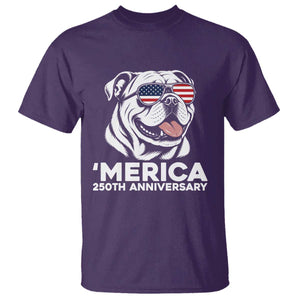 Merica English Bulldog Lover T Shirt 250th Anniversary Gift TS12 Purple Print Your Wear