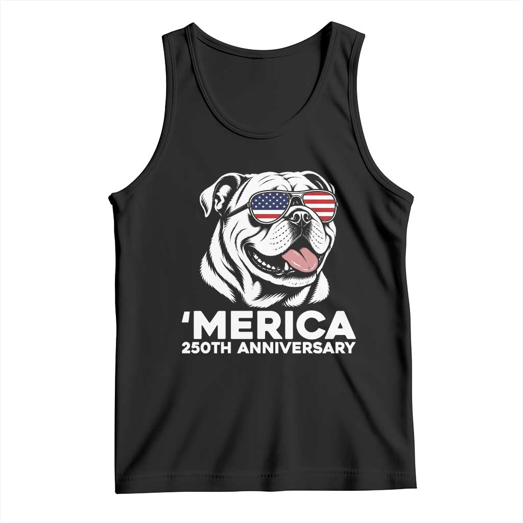 Merica English Bulldog Lover Tank Top 250th Anniversary Gift TS12 Black Print Your Wear